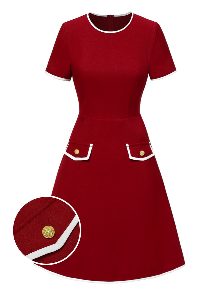 Abito con finte tasche rosso anni '60