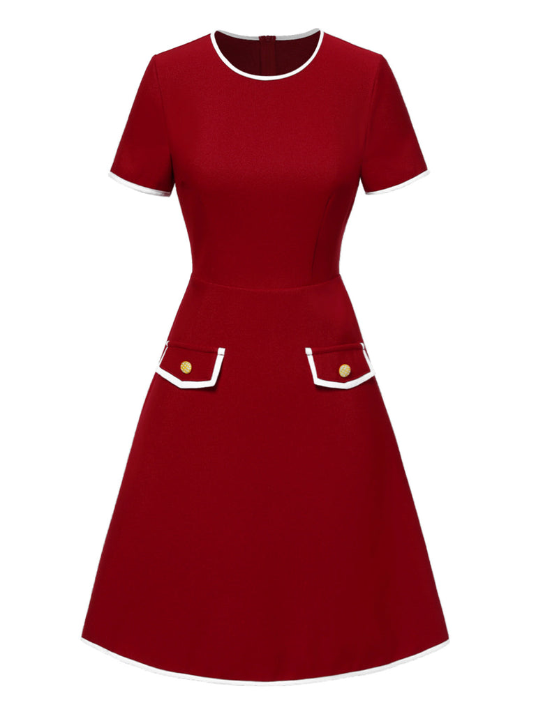 Abito con finte tasche rosso anni '60