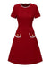 Abito con finte tasche rosso anni '60