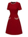 Abito con finte tasche rosso anni '60