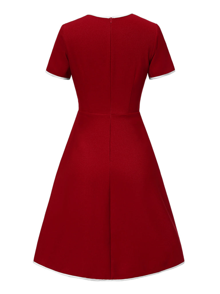 Abito con finte tasche rosso anni '60