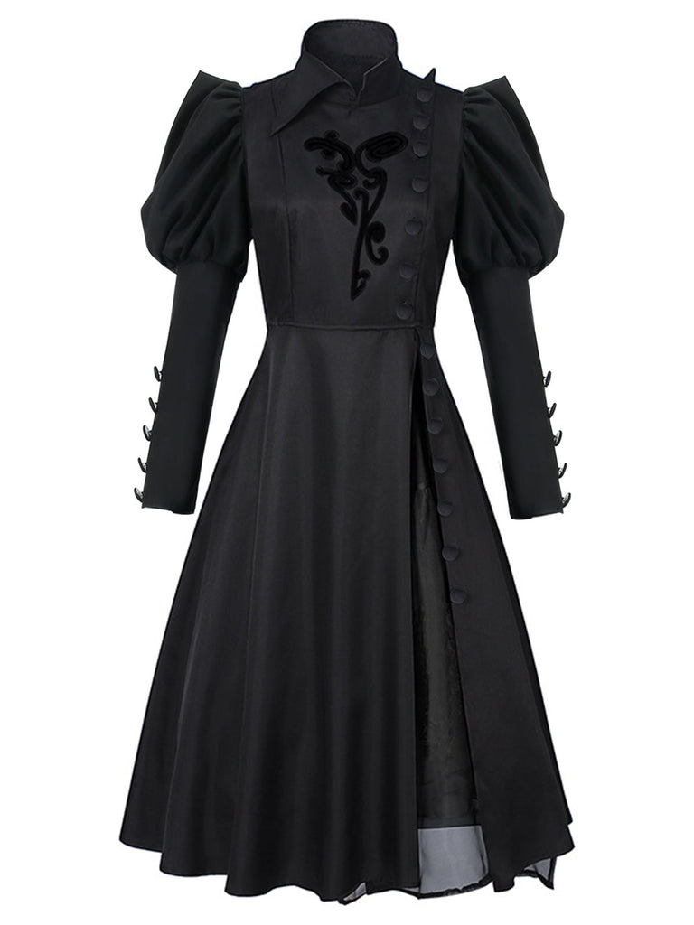 Abito da strega floreale ispirato a Wicked nero anni '40