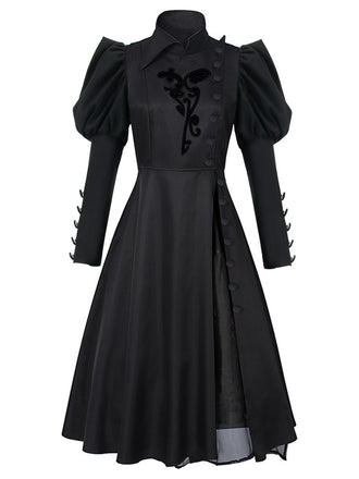 Abito da strega floreale ispirato a Wicked nero anni '40