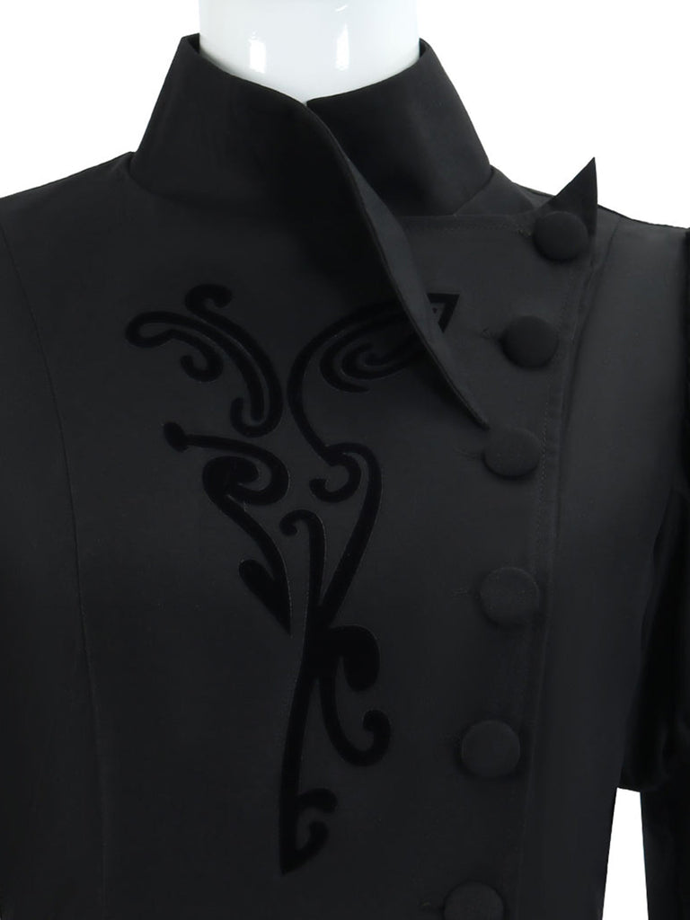 Abito da strega floreale ispirato a Wicked nero anni '40