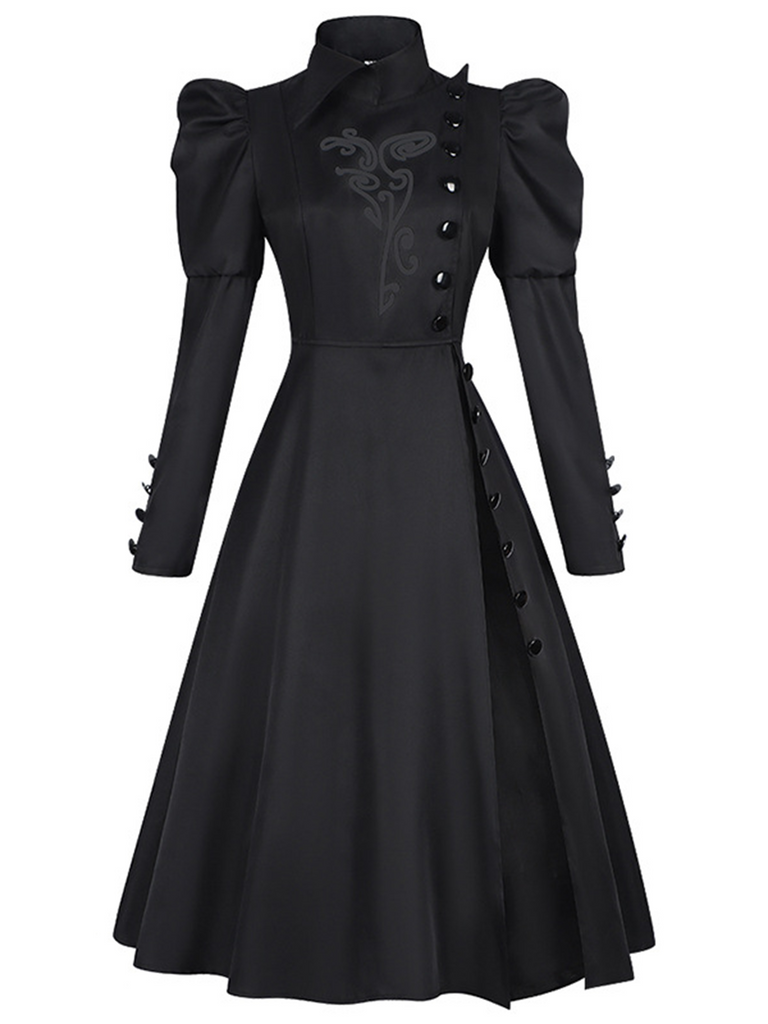 Abito da strega floreale ispirato a wicked nero anni '40