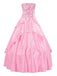 Top con paillettes Wicked e gonna a rete a ruota rosa anni '70