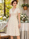 Abito floreale maniche a sbuffo puro cotone beige anni '40