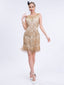 Abito patchwork nappe paillettes oro stile Gatsby anni '20