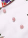 Abito floreale patchwork con revers bianco anni '40