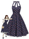 [Prevendita] Abito floreale in cotone con pizzo blu anni '50