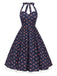 [Prevendita] Abito floreale in cotone con pizzo blu anni '50