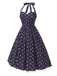 [Prevendita] Abito floreale in cotone con pizzo blu anni '50