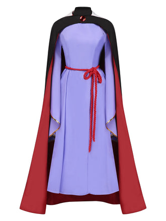 2PCS Abito da regina cattiva e lungo mantello viola anni '40