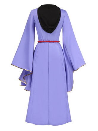 2PCS Abito da regina cattiva e lungo mantello viola anni '40
