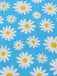 Abito scollo all'americana lacci e margherite blu anni '50
