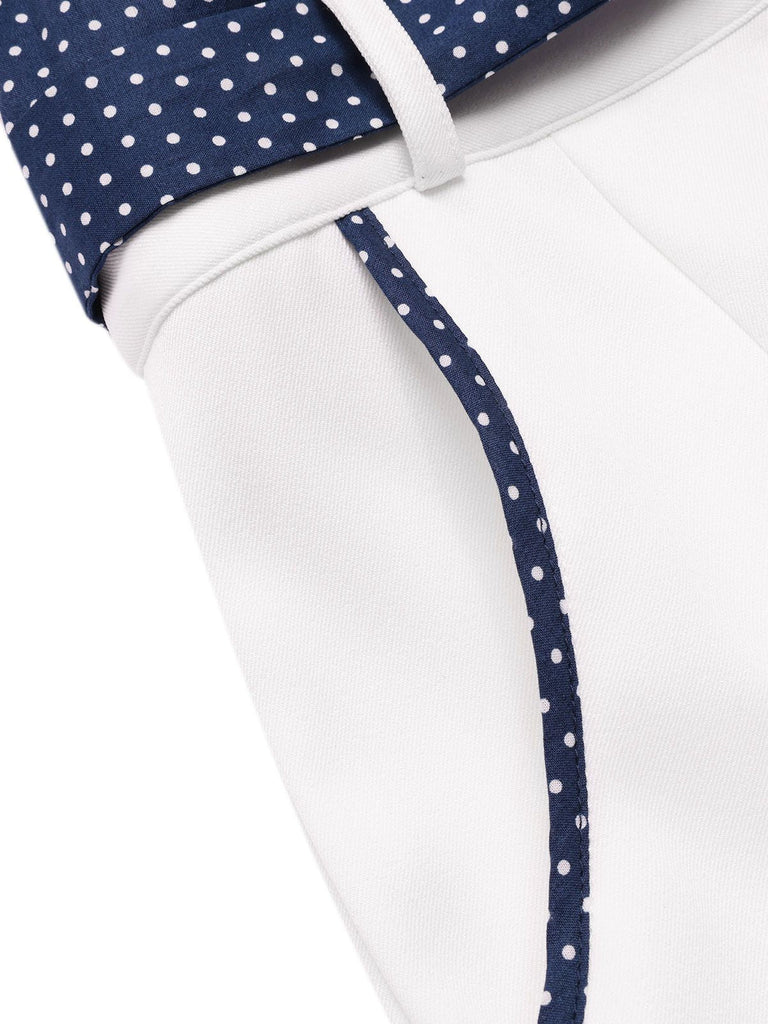 [Prevendita] Tuta corta cotone patchwork a pois rosa anni '40