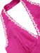 Abito in cotone e pois con scollo all'americana rosa anni '50