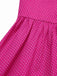 Abito in cotone e pois con scollo all'americana rosa anni '50
