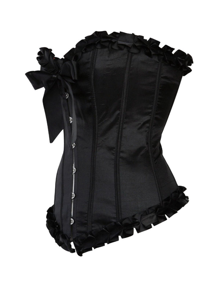 Corsetto patchwork con pieghe e fiocco con rilegatura anni '80