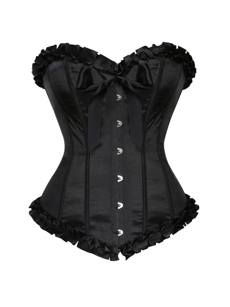 Corsetto patchwork con pieghe e fiocco con rilegatura anni '80