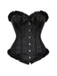 Corsetto patchwork con pieghe e fiocco con rilegatura anni '80