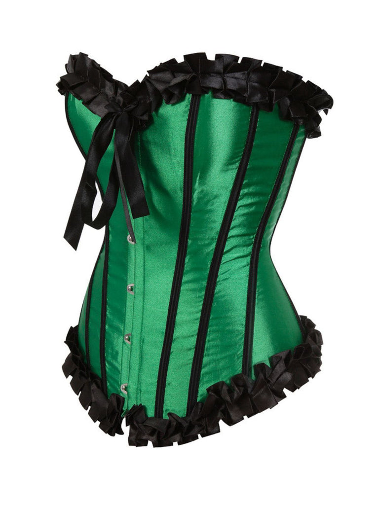 Corsetto patchwork con pieghe e fiocco con rilegatura anni '80