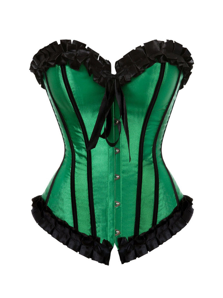 Corsetto patchwork con pieghe e fiocco con rilegatura anni '80