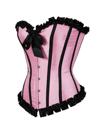 Corsetto patchwork con pieghe e fiocco con rilegatura anni '80