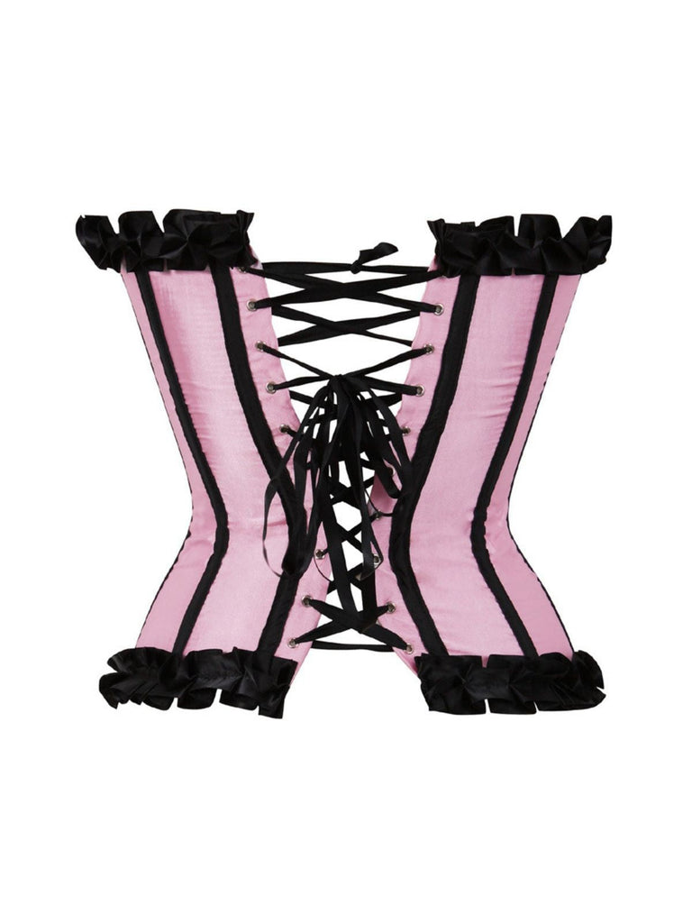 Corsetto patchwork con pieghe e fiocco con rilegatura anni '80