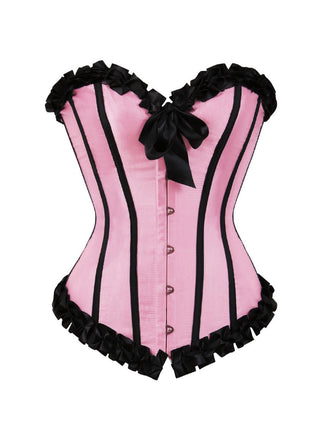 Corsetto patchwork con pieghe e fiocco con rilegatura anni '80