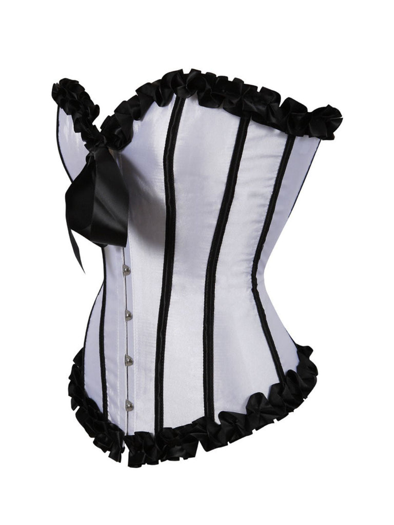 Corsetto patchwork con pieghe e fiocco con rilegatura anni '80