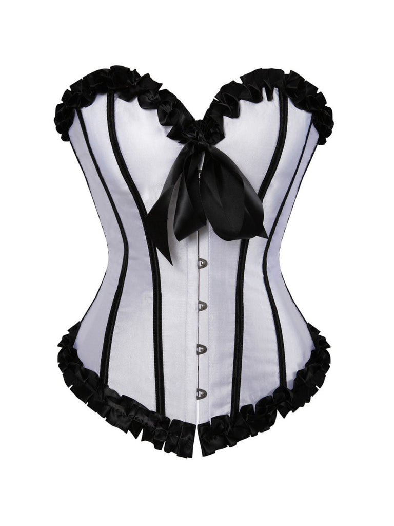Corsetto patchwork con pieghe e fiocco con rilegatura anni '80
