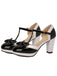 Scarpe Mary Jane con tacco grosso e fiocco