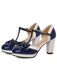 Scarpe Mary Jane con tacco grosso e fiocco