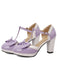 Scarpe Mary Jane con tacco grosso e fiocco