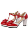 Scarpe Mary Jane con tacco grosso e fiocco