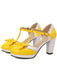 Scarpe Mary Jane con tacco grosso e fiocco