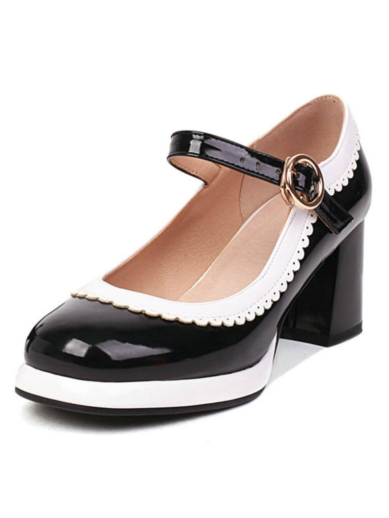 Scarpe con tacco alto Mary Jane Patchwork