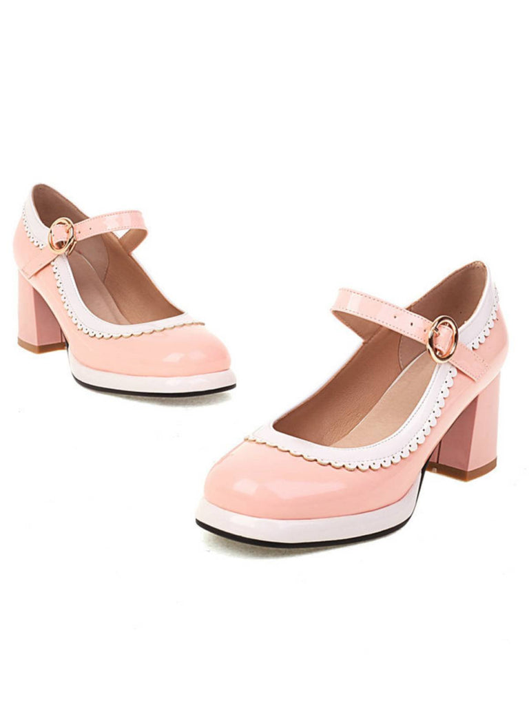 Scarpe con tacco alto Mary Jane Patchwork