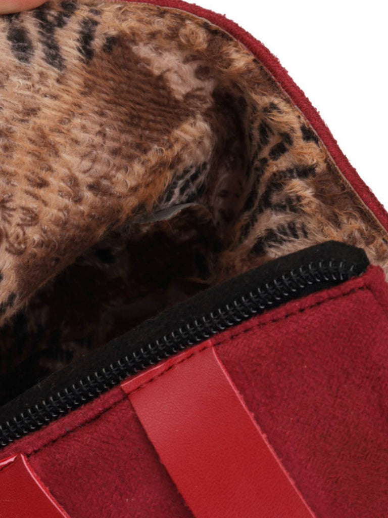 Scarpe con tacco alto in pelle scamosciata con cintura retrò
