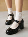 Scarpe con tacco Mary Jane con doppia fibbia