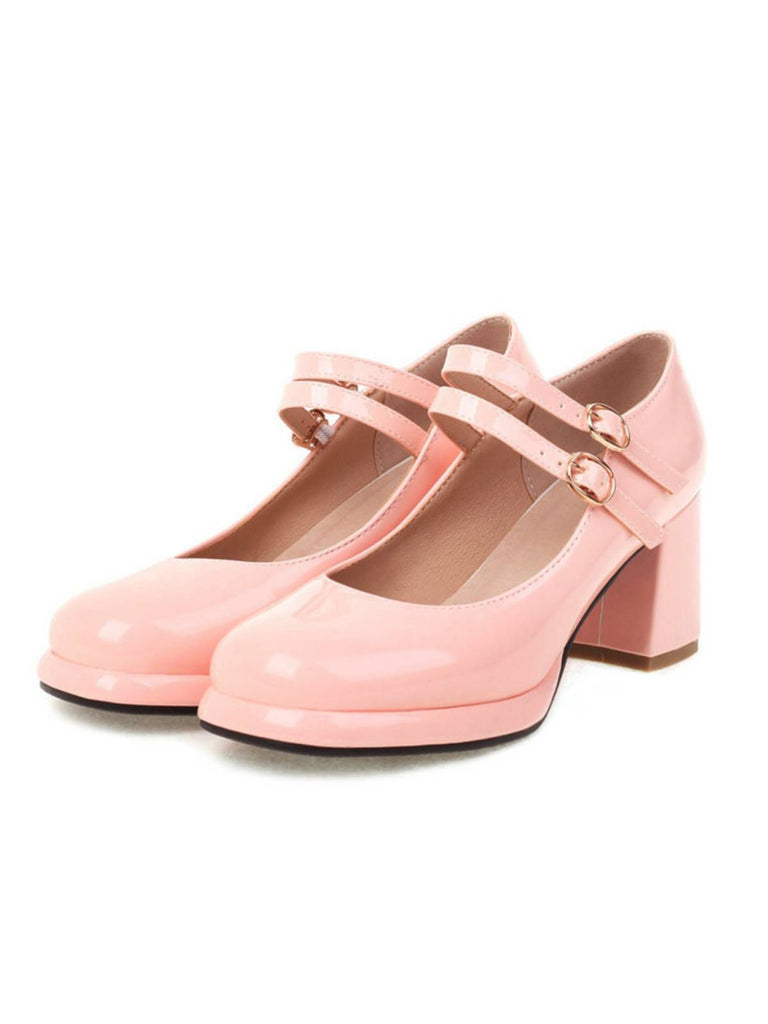 Scarpe con tacco Mary Jane con doppia fibbia