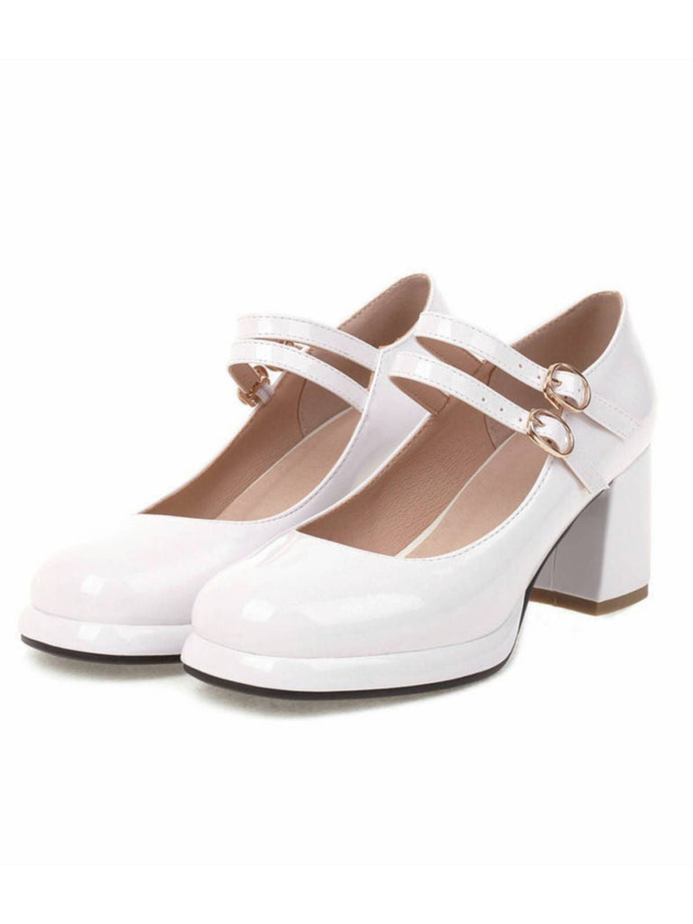 Scarpe con tacco Mary Jane con doppia fibbia