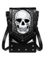 Borsa nero con teschio ricamato di Halloween