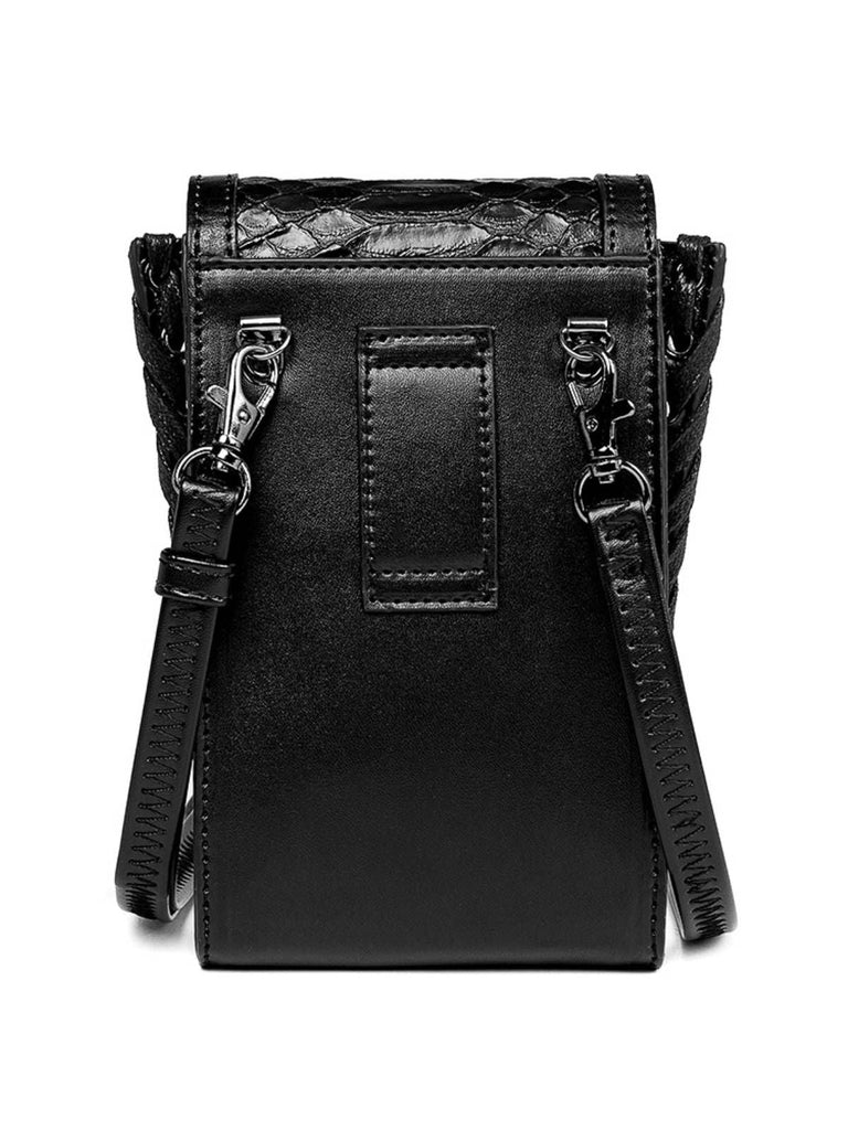 Borsa nero con teschio ricamato di Halloween