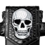 Borsa nero con teschio ricamato di Halloween
