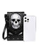 Borsa nero con teschio ricamato di Halloween