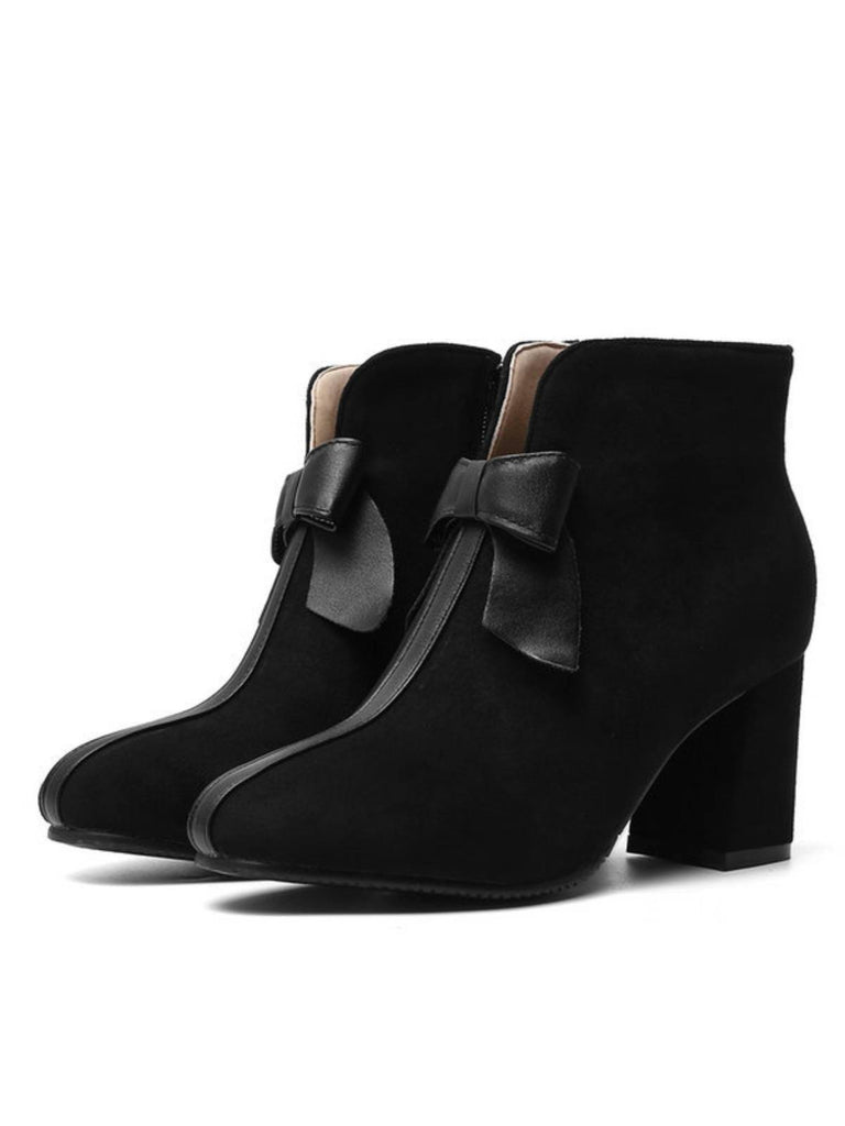 Stivali corti retrò in peluche caldi e solidi