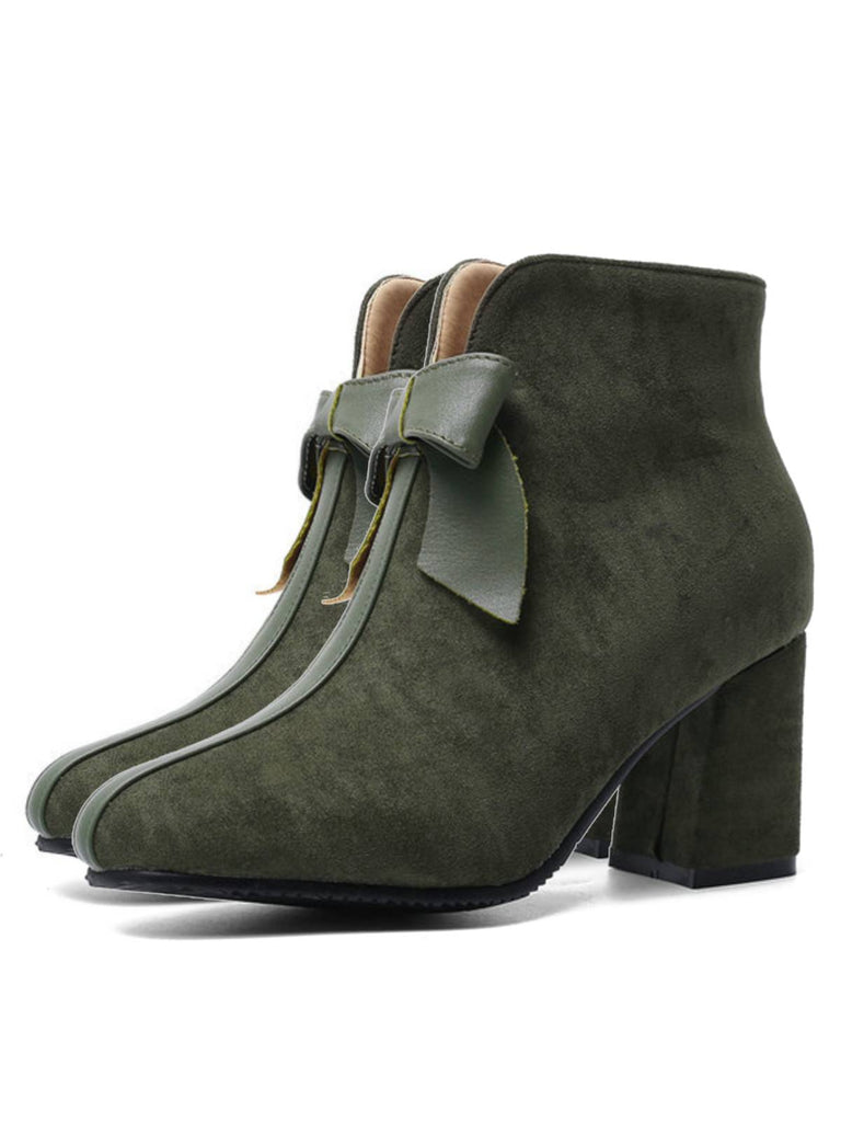 Stivali corti retrò in peluche caldi e solidi