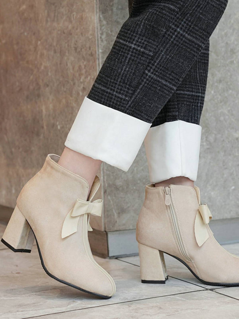 Stivali corti retrò in peluche caldi e solidi